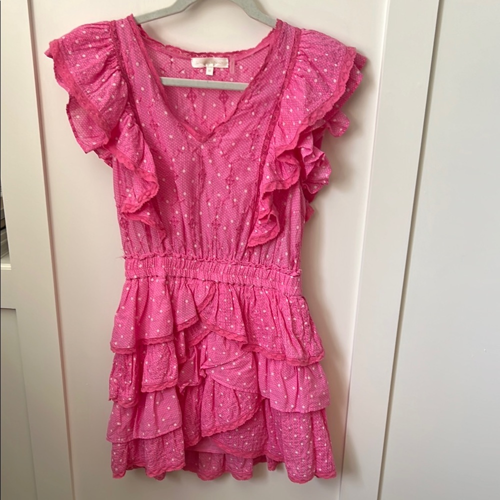 Love Shack Fancy pink ruffled dress- Excellent condition